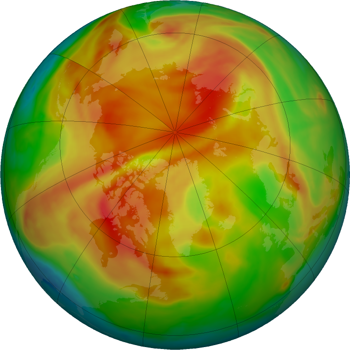 Arctic ozone map for 04 April 2023